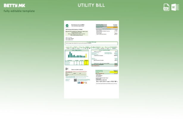 Модерен стил на САД Шаблон за комунални сметки REMC округот Индијана Бартоломеј